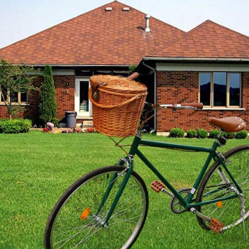 Amazon | KUPOOL 自転車カゴ 自転車フロント用バスケット 藤風